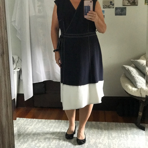 Maggie London Woman’s Plus dress-navy blue - Picture 1 of 7